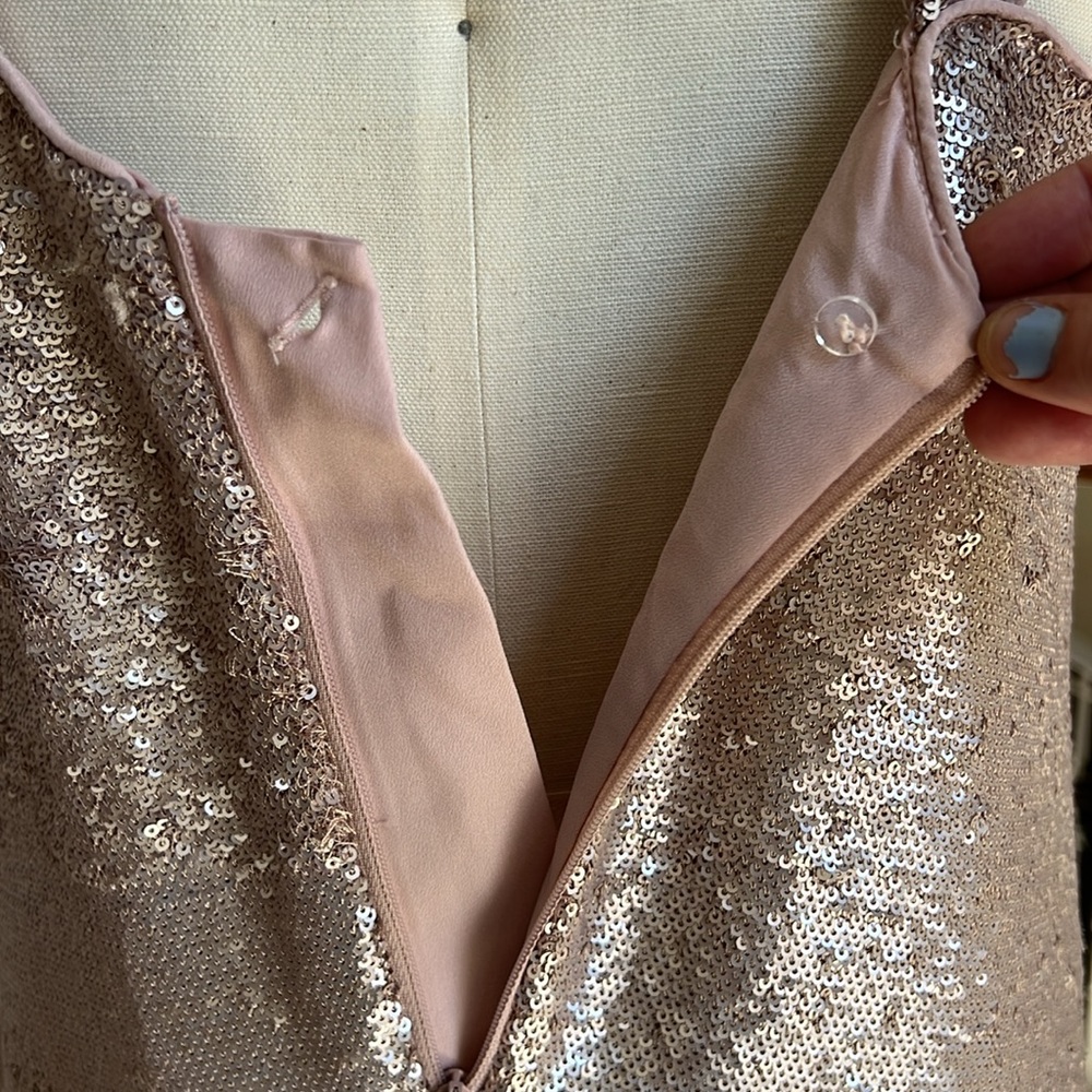 Gorgeous rose silver sequin dress size L, by C/MEO Collective - Picture 7 of 11